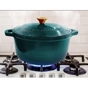 MUELLER HOME 7.5 QT Enameled Cast Iron Dutch Oven COLOR EMERALD NEW